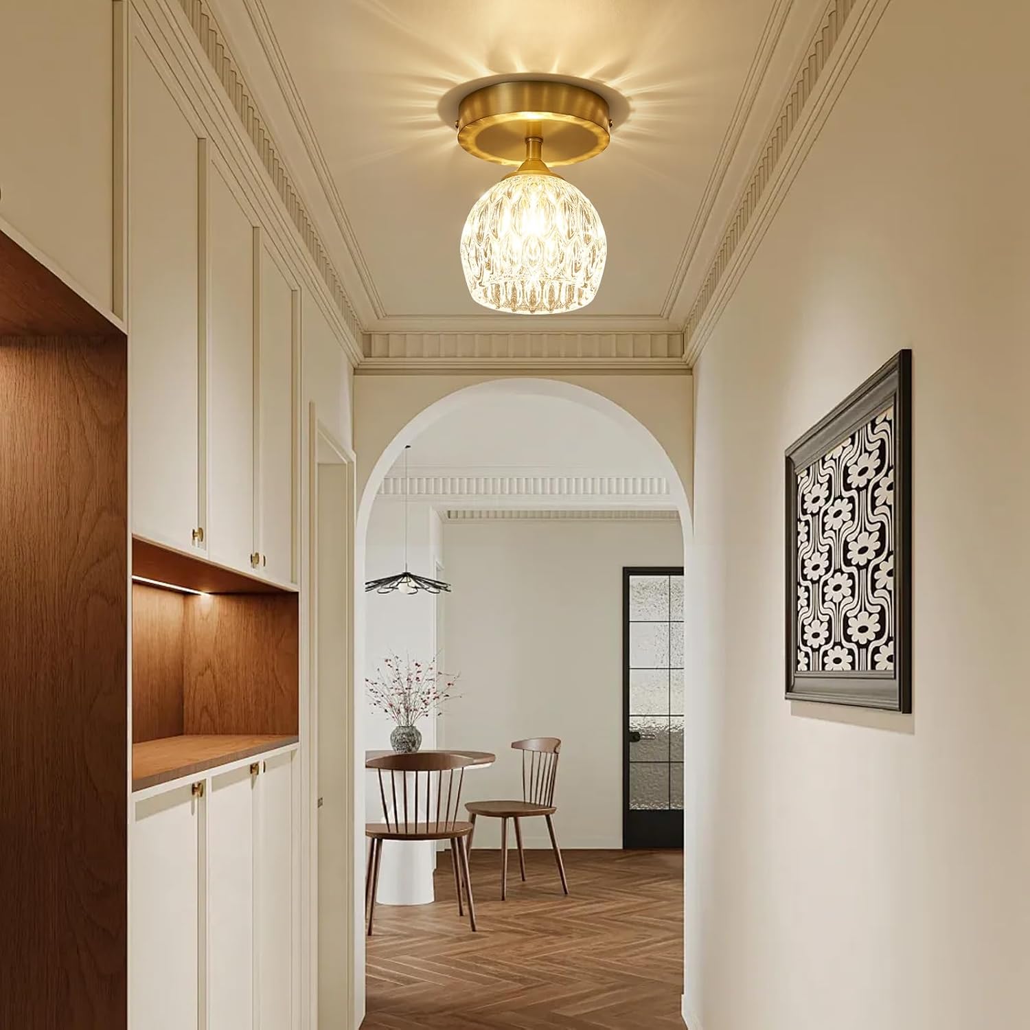 Modern entryway light brass kitchen light brass, crystal ceiling light