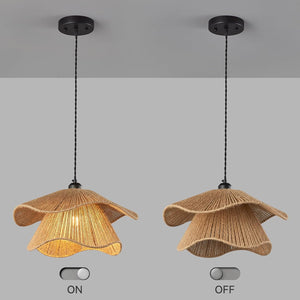 Farmhouse kitchen island light dark brown pendant light rattan hallway light