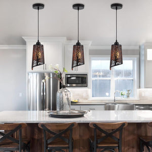 3 Pack bedroom light black and gold pendant light metal fixture light