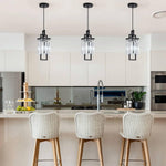 3 pack black pendant light fixture kitchen pendant lighting industrial crystal hanging fixture