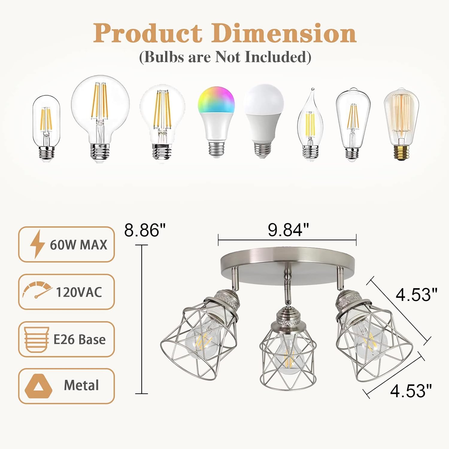 3-lights kitchen light nickel entryway light metal, ‎iron ceiling lamp