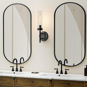 Set of 2 wall light black vanity light glass, metal bedroom light