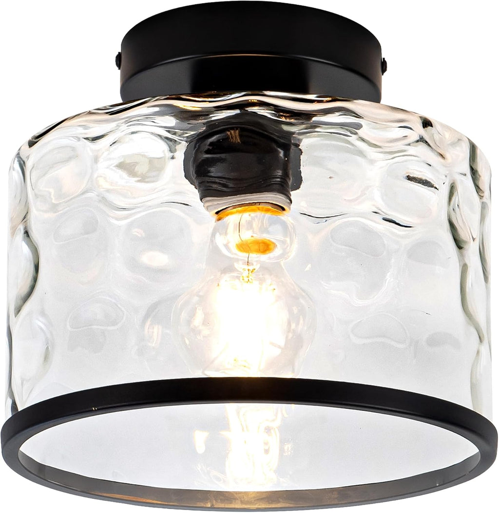 Industrial ceiling light black porch light glass, metal kitchen light