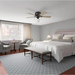 Industrial ceiling fan with LED light pull chain ceiling lighting with bronze finish
