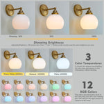 Modern mounted light antique brass vanity light glass, metal wall light
