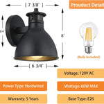 1 pack wall light black patio light metal porch light