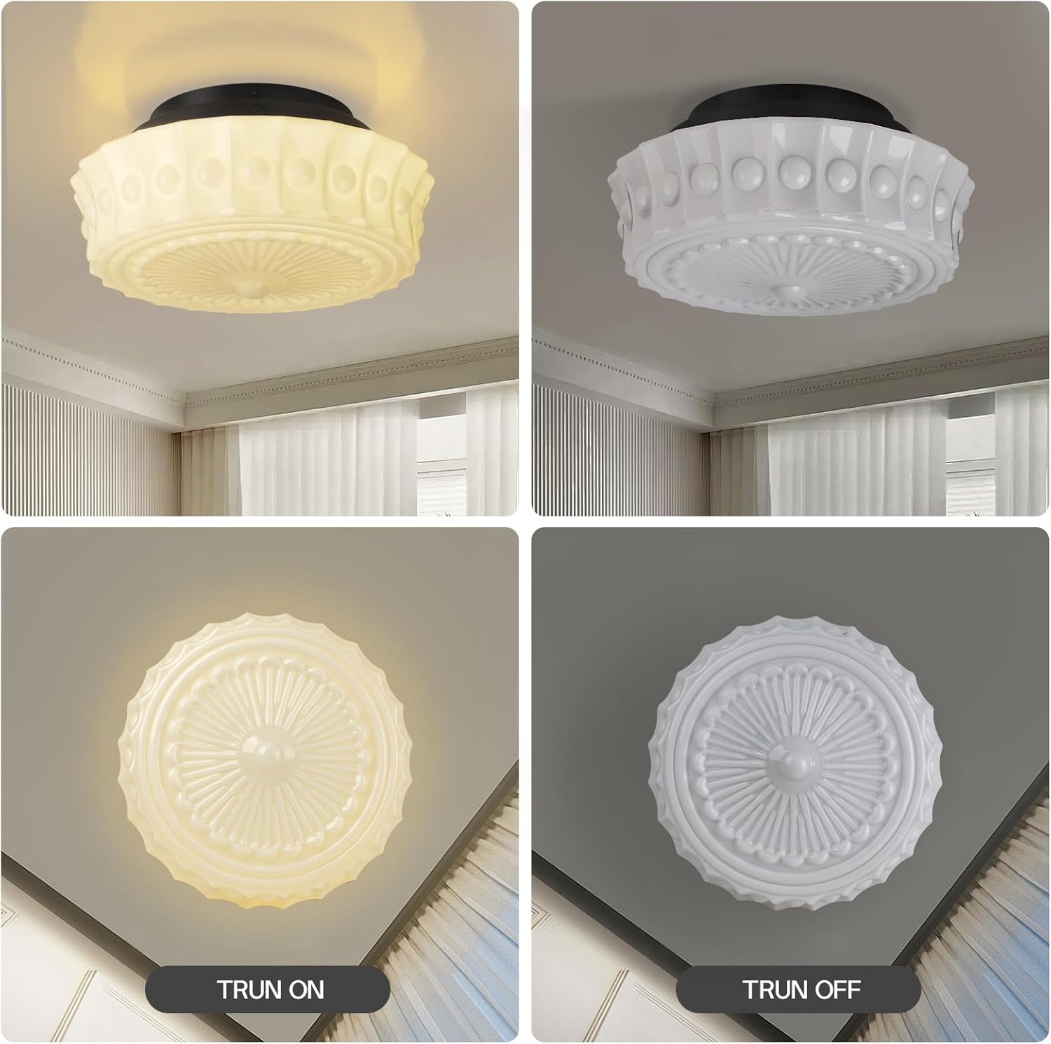 4 led bulbs ceiling light milk white hallway light glass, metal bedroom light