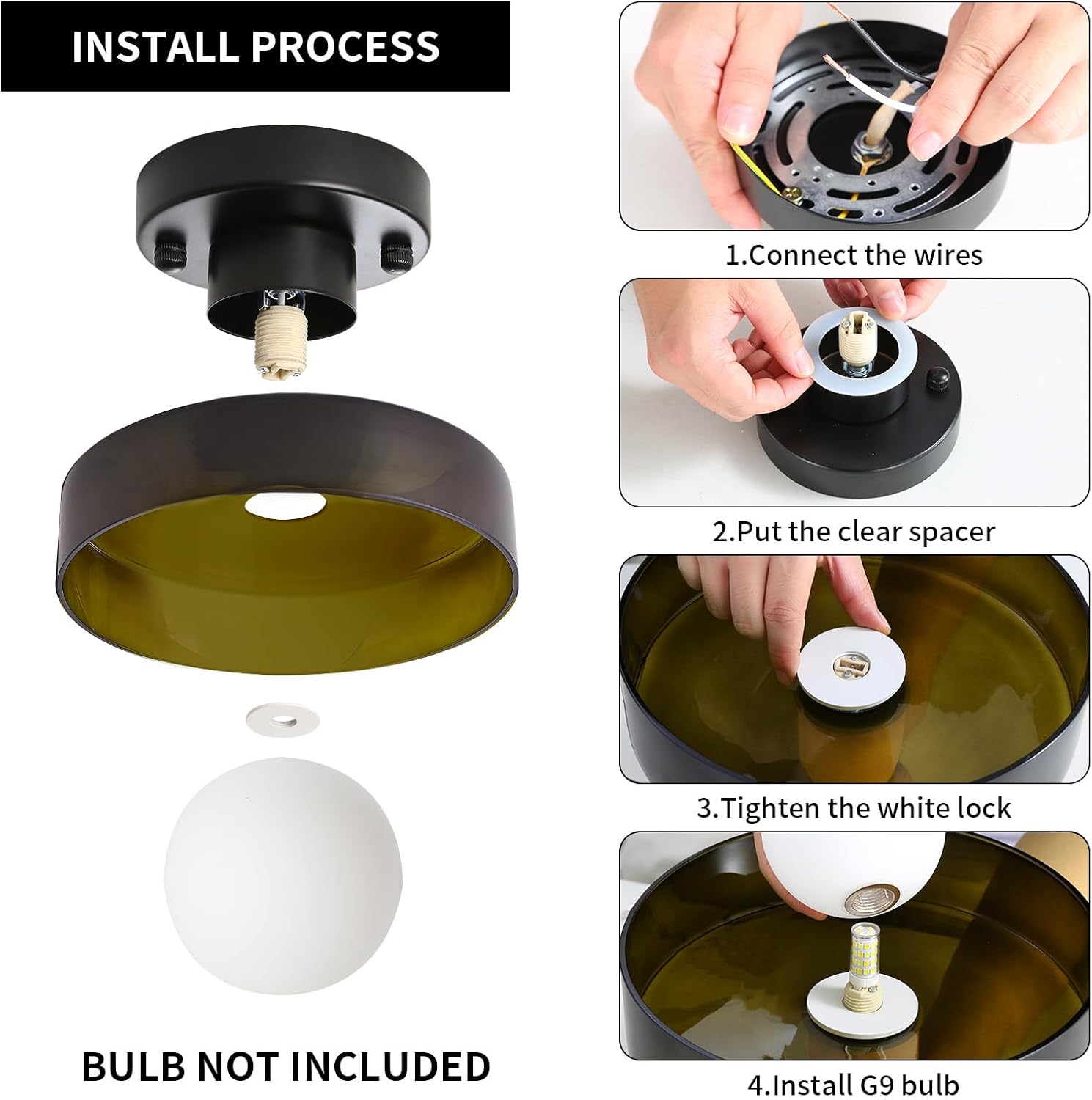 Modern dining room light dark green kitchen light glass ceiling light