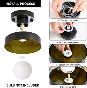Modern dining room light dark green kitchen light glass ceiling light