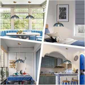 1-light pendant light blue kitchen light brass, glass bedroom light