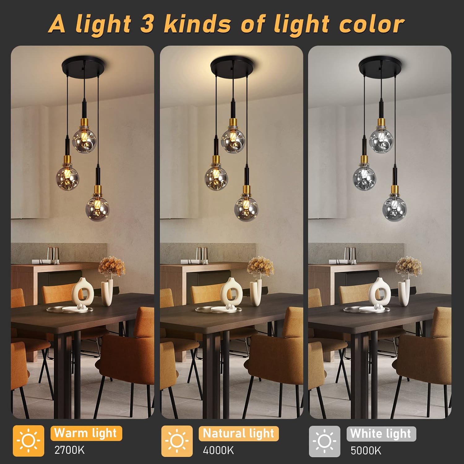 3-light pendant light black and gold kitchen light glass, acrylic hanging light