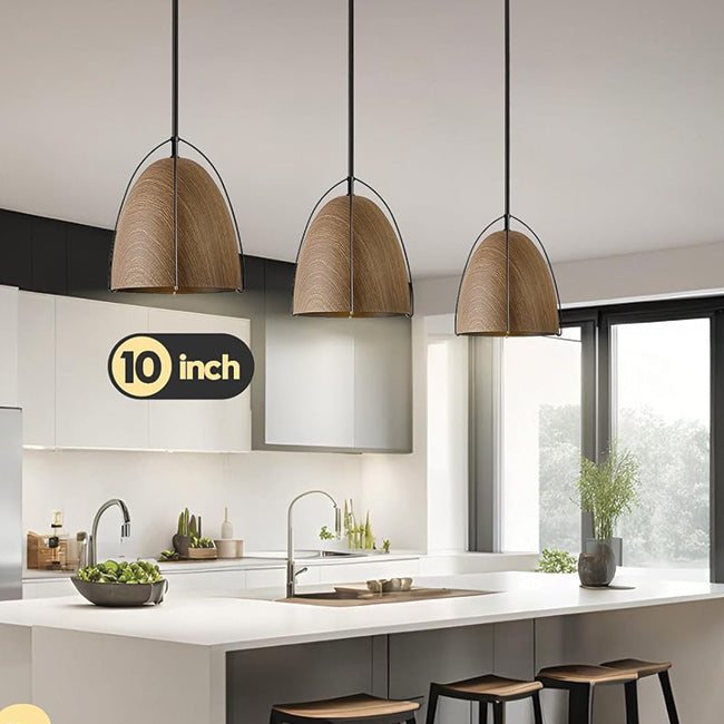 10in dome kitchen light wood black fixture light metal pendant light