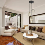 3-light hanging light cognac glass pendant lights glass decoration light