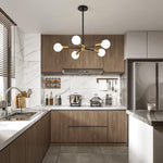 5-light sputnik ceiling light black & gold pendant light metal hanging light