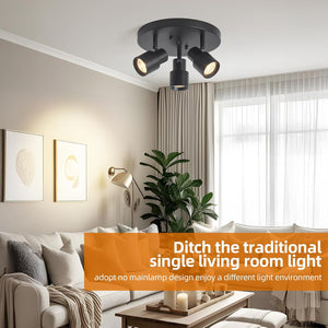3-light track light black spotlight aluminum ceiling light