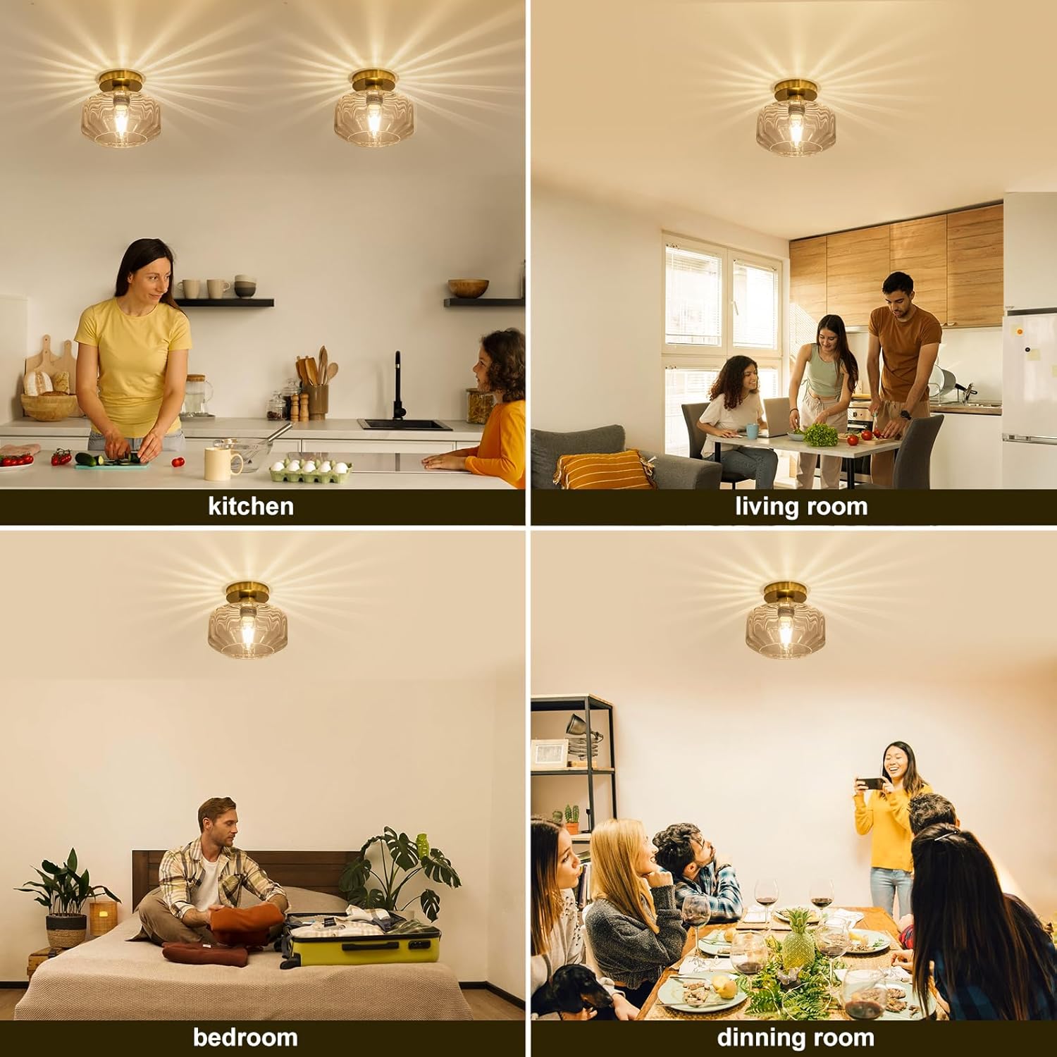 Led bathroom light gold ceiling light glass, metal laundry light