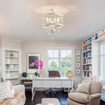 3-light chandelier light white ceiling lamp metal, crystal corridor light
