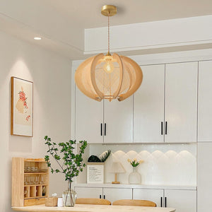 1 Light Pendant light natural ceiling light Wood chandelier light