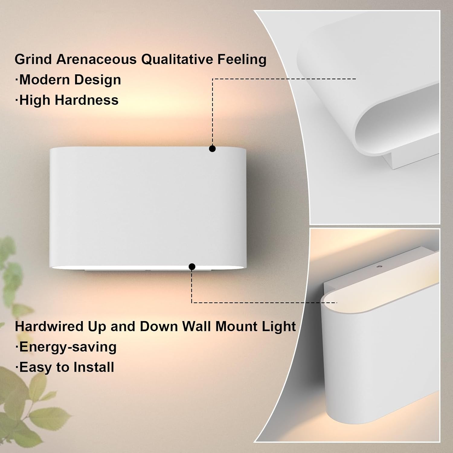 Set of 2 wall light white mount light aluminum corridor light