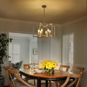 6-light modern hanging light brushed nickel entryway light metal pendant lights