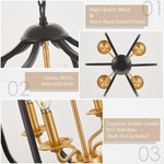 4-light pendant light black and gold kitchen island light metal hanging light
