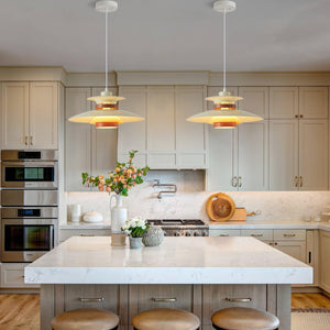 Adjustable dining room light beige+dark wood pendant lamp wood, metal hanging light