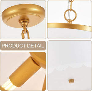 3-light pendant light white chandelier light brass hallway light