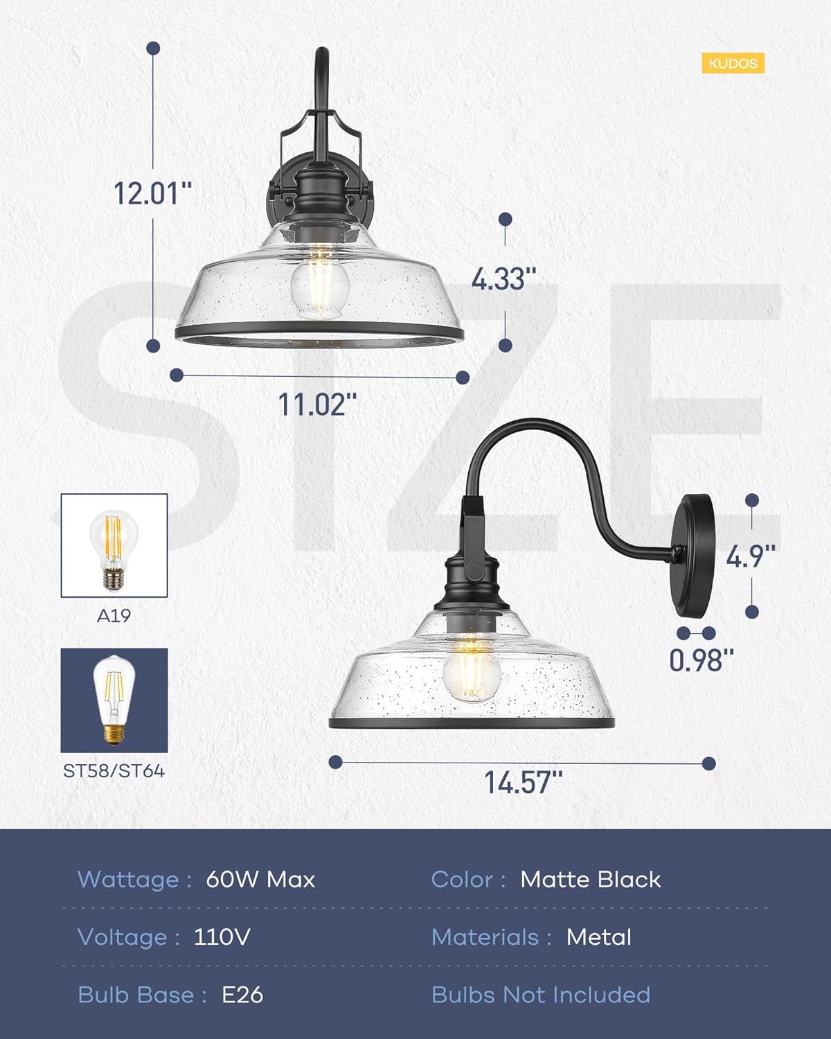 1 pack garage light black porch light glass, metal wall light