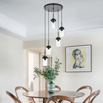 5-light hanging light black chandelier light metal pendant light