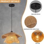 Farmhouse kitchen island light dark brown pendant light rattan hallway light