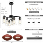 6 Light modern pendant light black farmhouse light metal hanging light