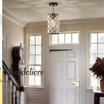 Farmhouse chandelier light black porch light crystal, metal pendant light