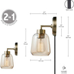 1-light bedroom light brass mounted light metal wall light
