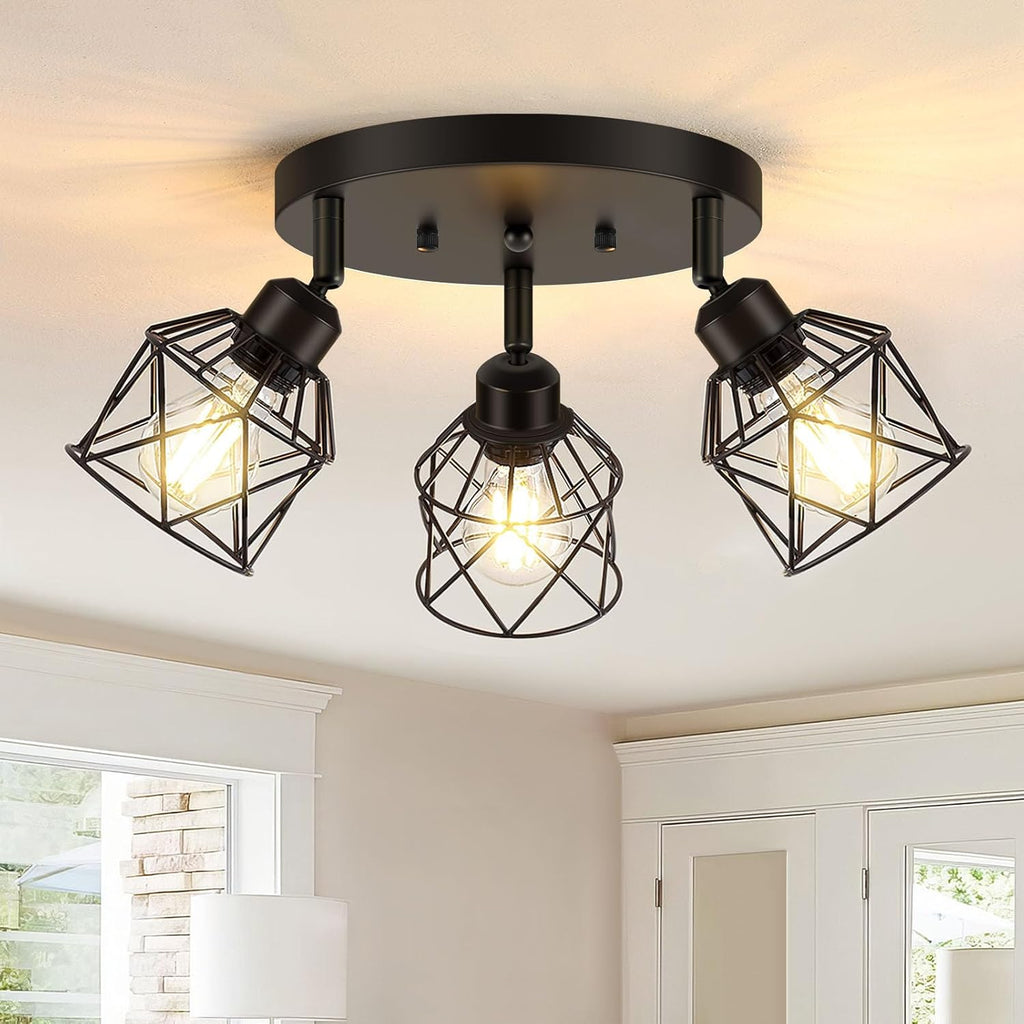 3-light kitchen light black ceiling light metal hallway light