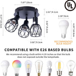 3 light industrial semi flush mount ceiling light wire cage ceiling lamp