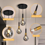 3-light pendant light black and gold kitchen light glass, acrylic hanging light