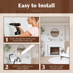 Set of 2 wall mount light black candle light iron hanging light