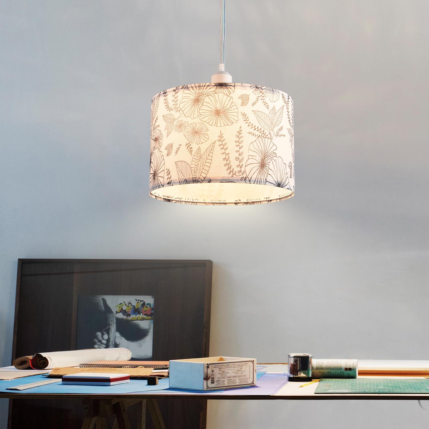 2 pack pendant light white & black hanging light metal bedroom light