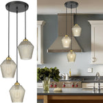 3-light hanging light cognac glass pendant lights glass decoration light