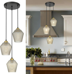 3-light hanging light cognac glass pendant lights glass decoration light