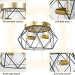 2-light fixture light black, gold ceiling light metal kitchen light