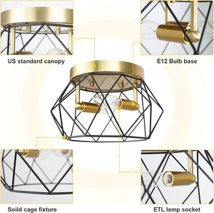 2-light fixture light black, gold ceiling light metal kitchen light