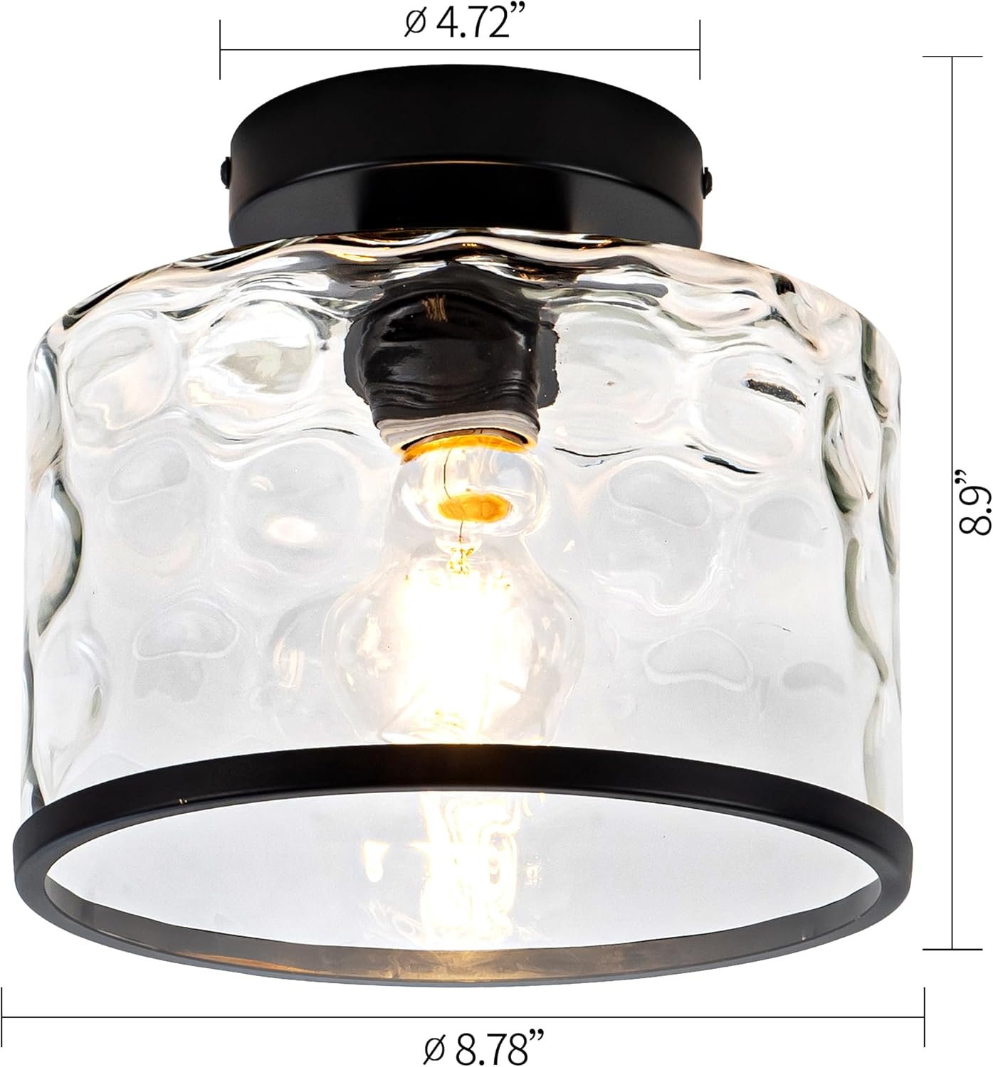 Industrial ceiling light black porch light glass, metal kitchen light
