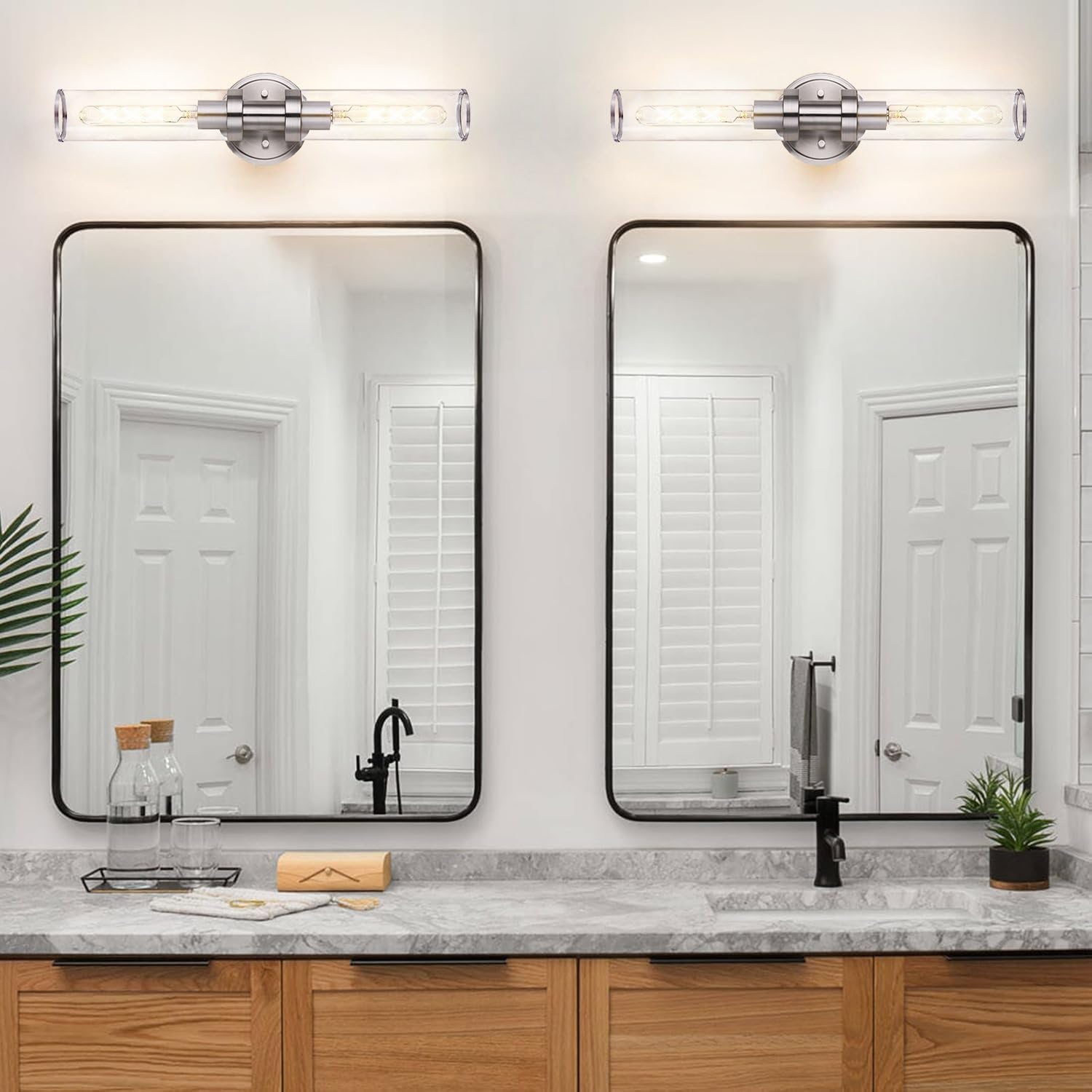 2 light vanity light nickel hallway light glass, metal wall light