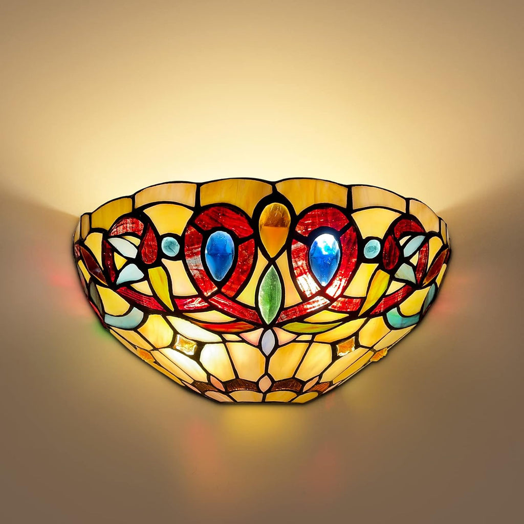 12 inche hallway light cream brown wall light glass, metal stairway light