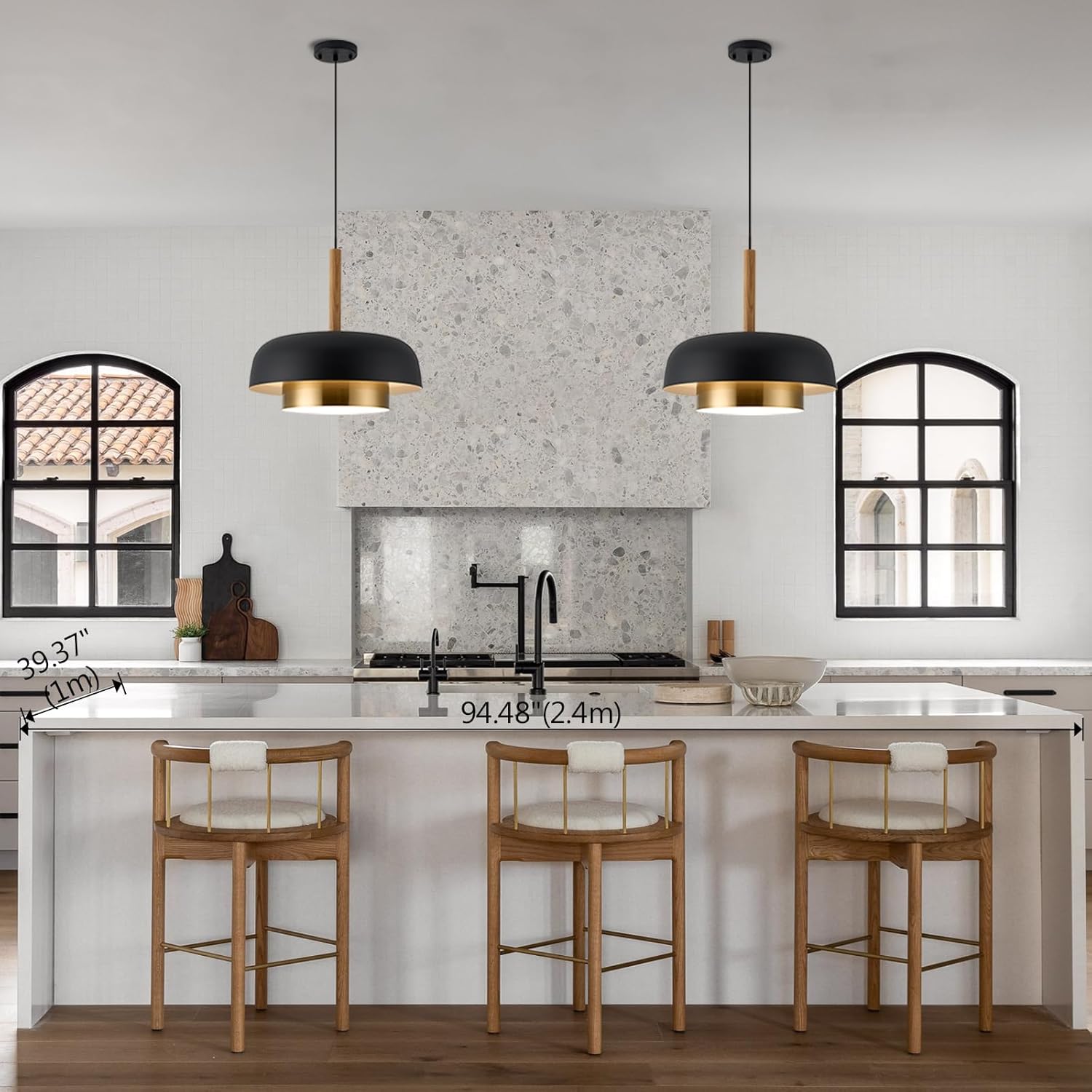 18.8 inch pendant light black kitchen light metal island light