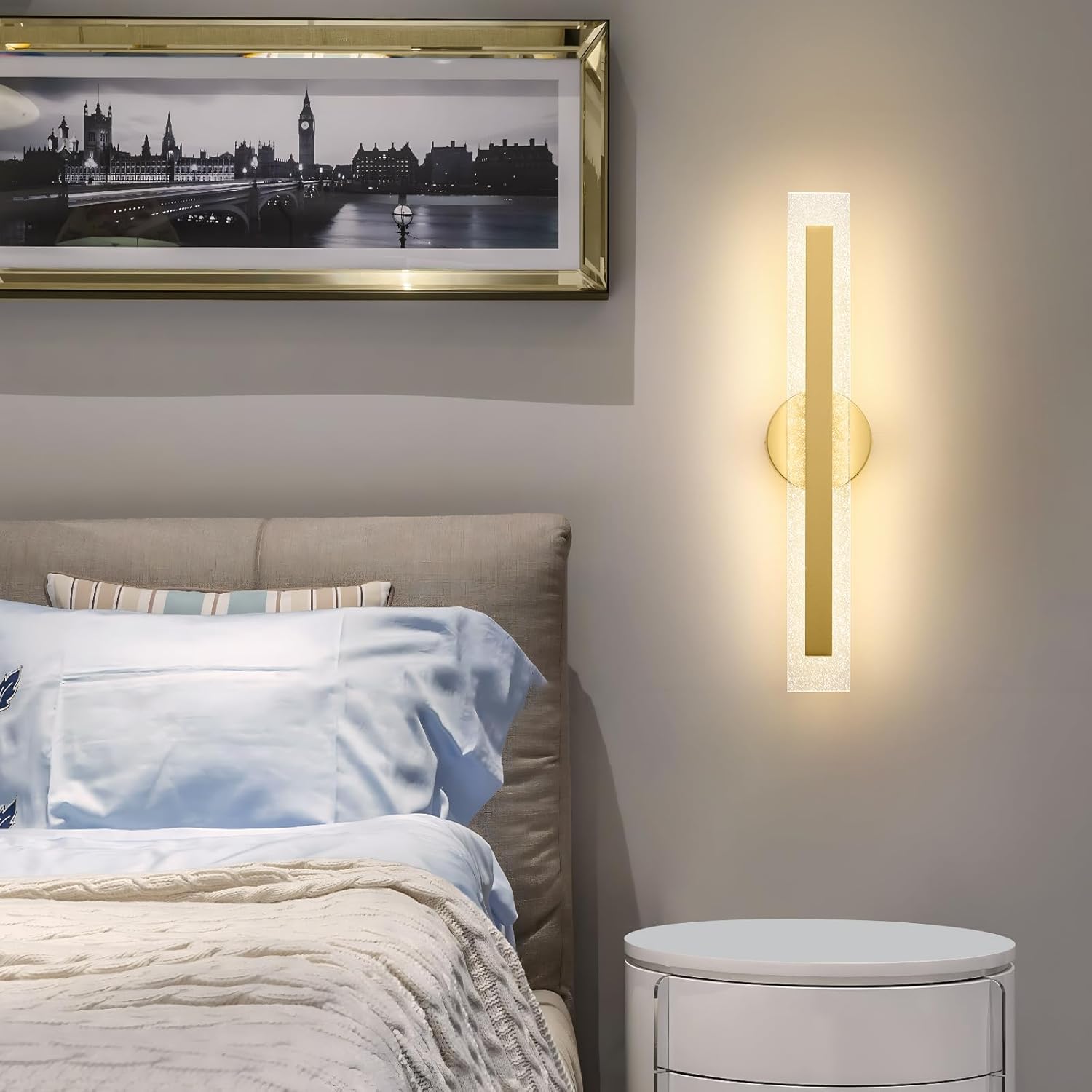Led bedroom light gold wall light aluminum, metal hallway light