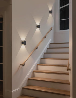 Led wall light black hallway light plastic mount light
