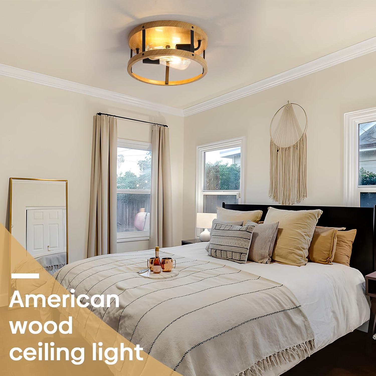 2-light kitchen light wood ceiling light metal hallway light