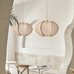 1 Light Pendant light natural ceiling light Wood chandelier light